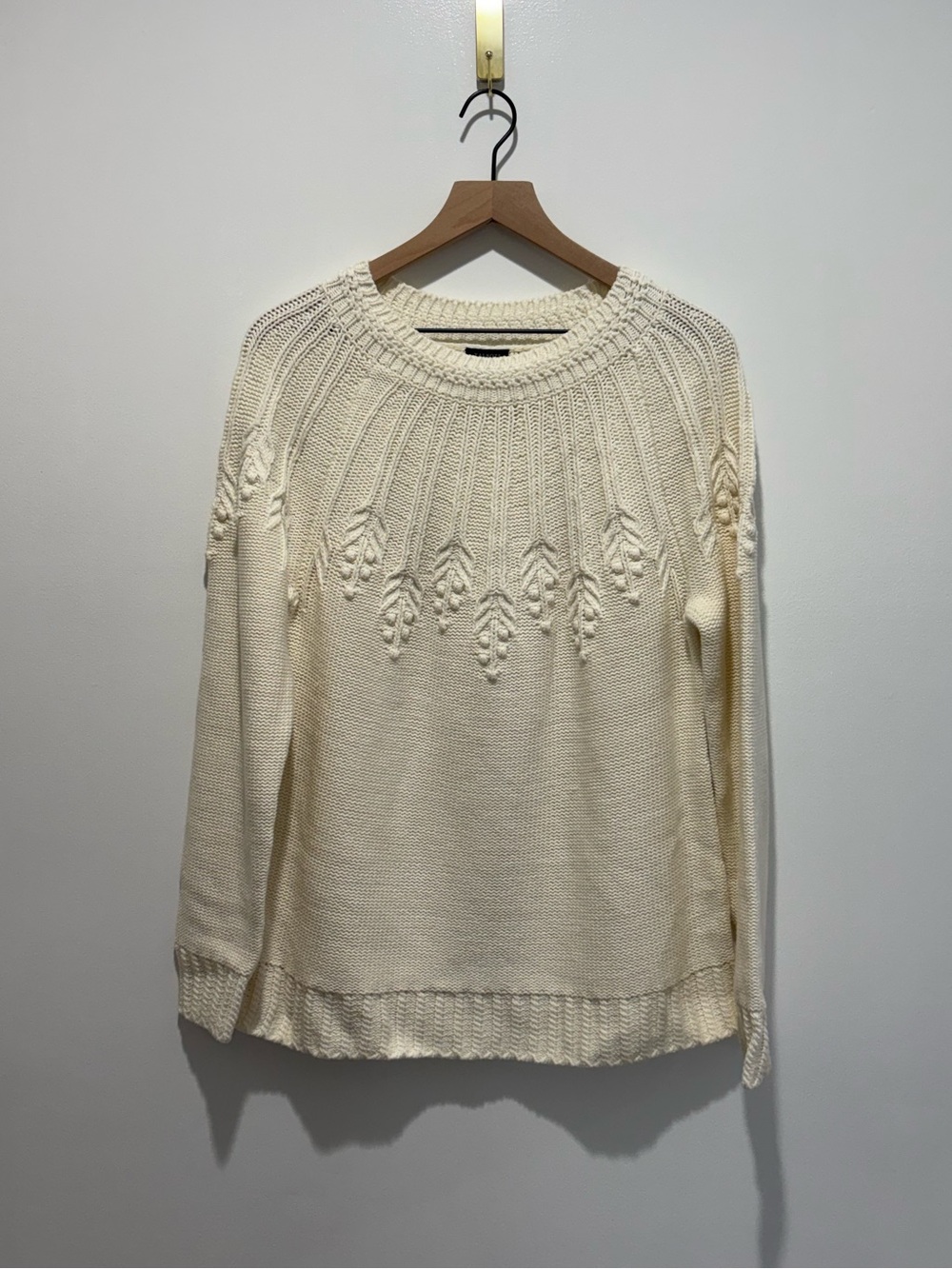 Talbots Mock Neck Yoke Stitch Sweater